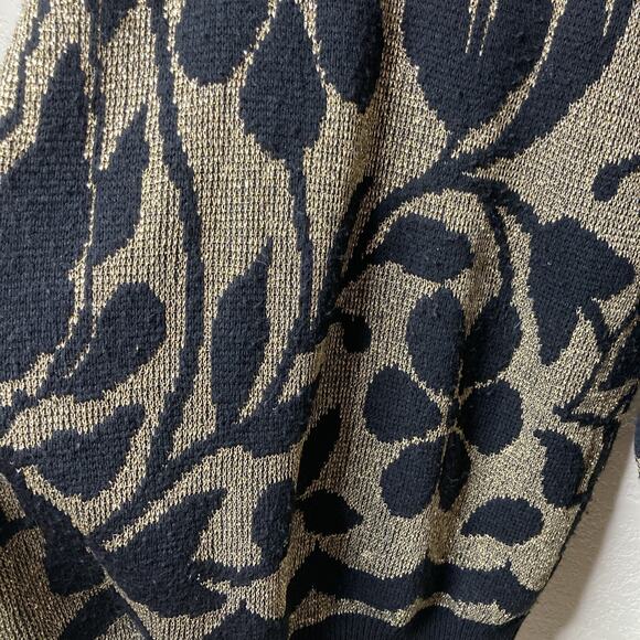 Vintage Jane Adams Sweater Womens Size XL? See Measurements Floral Metallic Gold - Picture 6 of 13